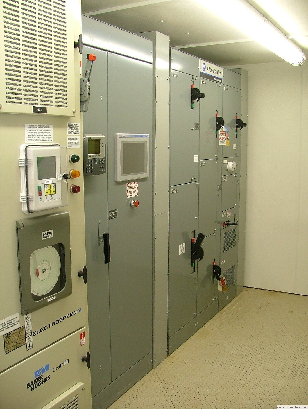 Allen Bradley Centerline Motor Control Center, along with adjacent control panel and VFD.